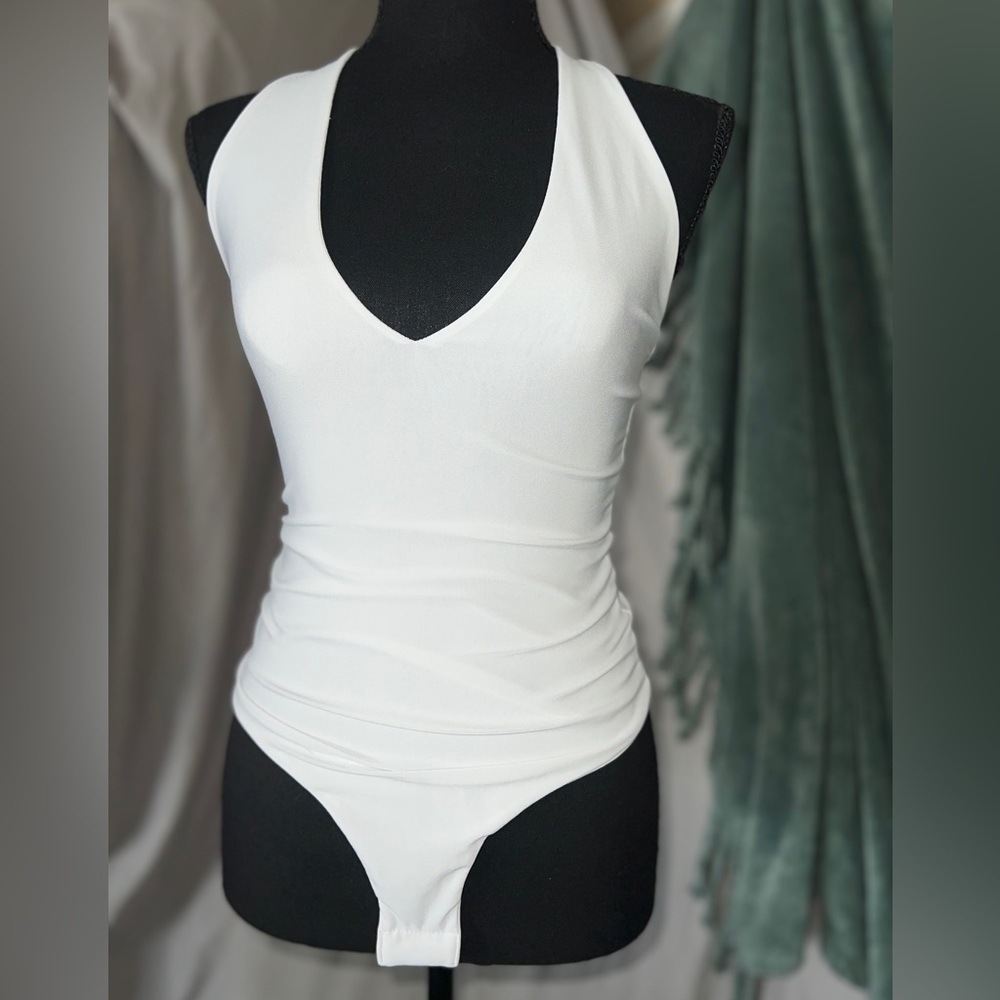 Fashion Nova White Plunge Bodysuit